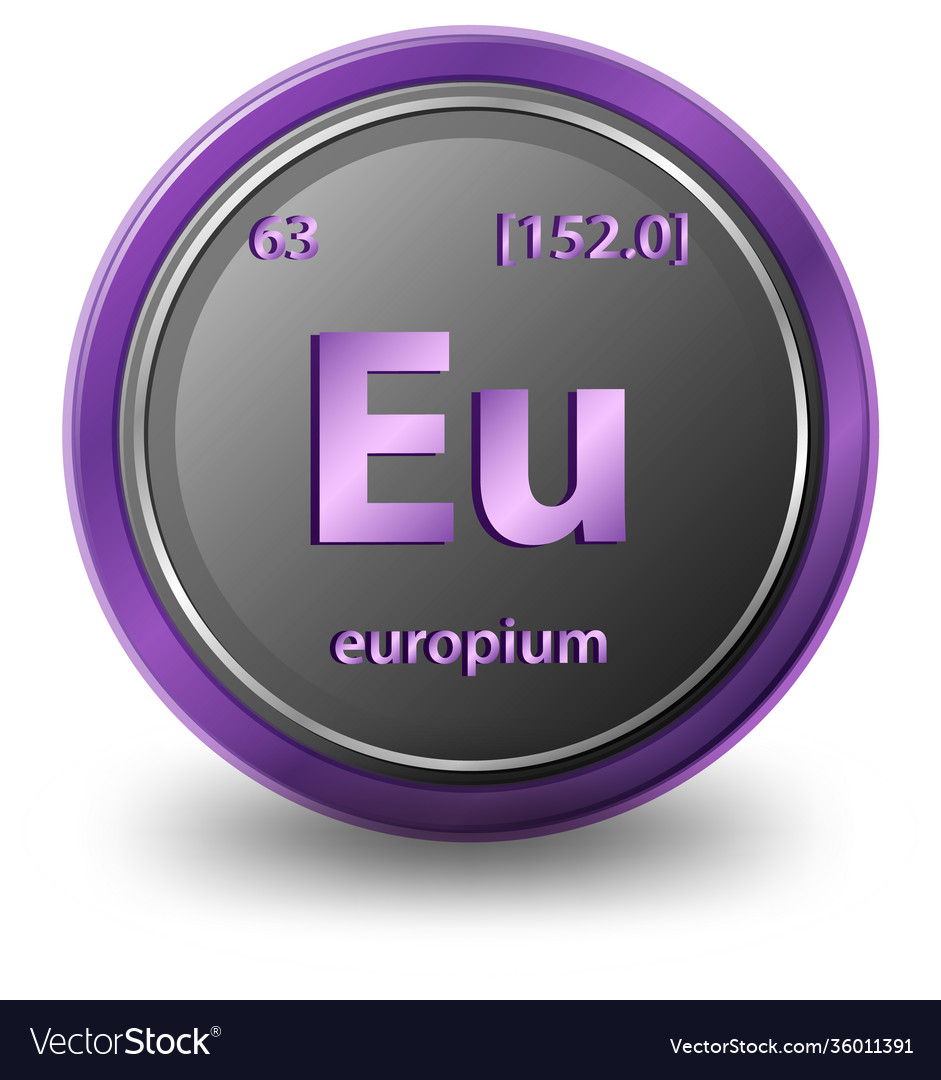 Europium chemical element chemical symbol Vector Image