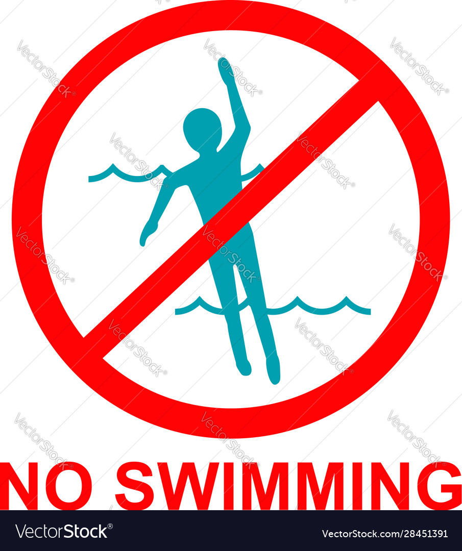 No swimming sign icon or symbol Royalty Free Vector Image