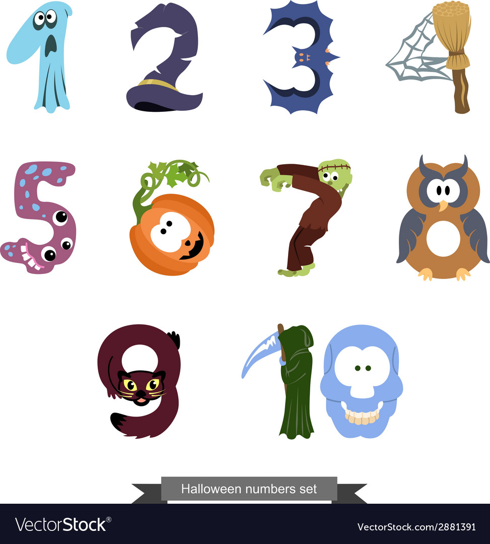 numbers like symbols of the halloween royalty free vector