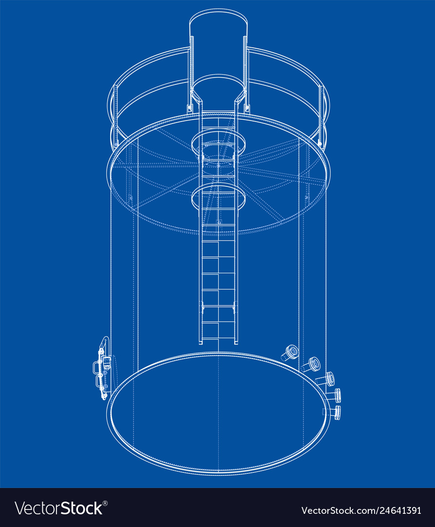 Oil Tank Outline Rendering Of 3d Royalty Free Vector Image 4552