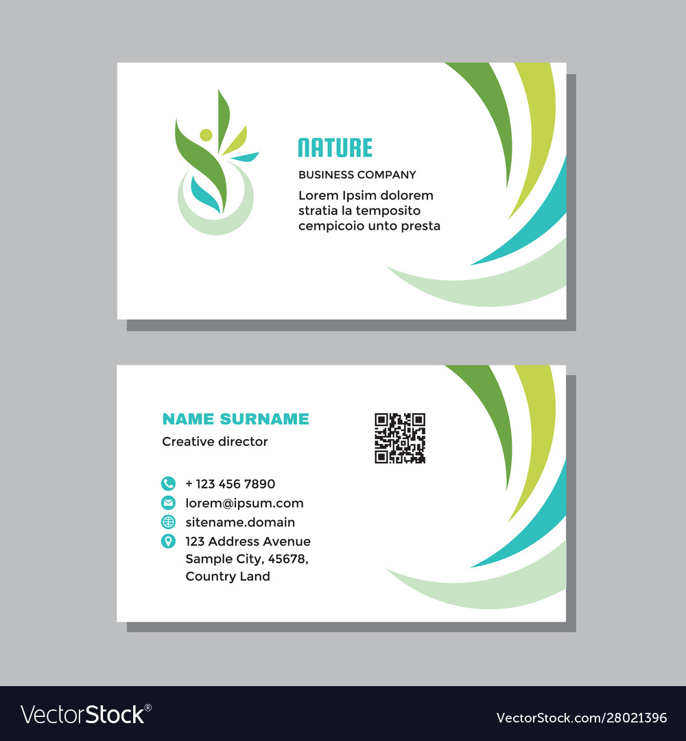 Business visit card template with logo - concept Vector Image With Regard To Buisness Card Template