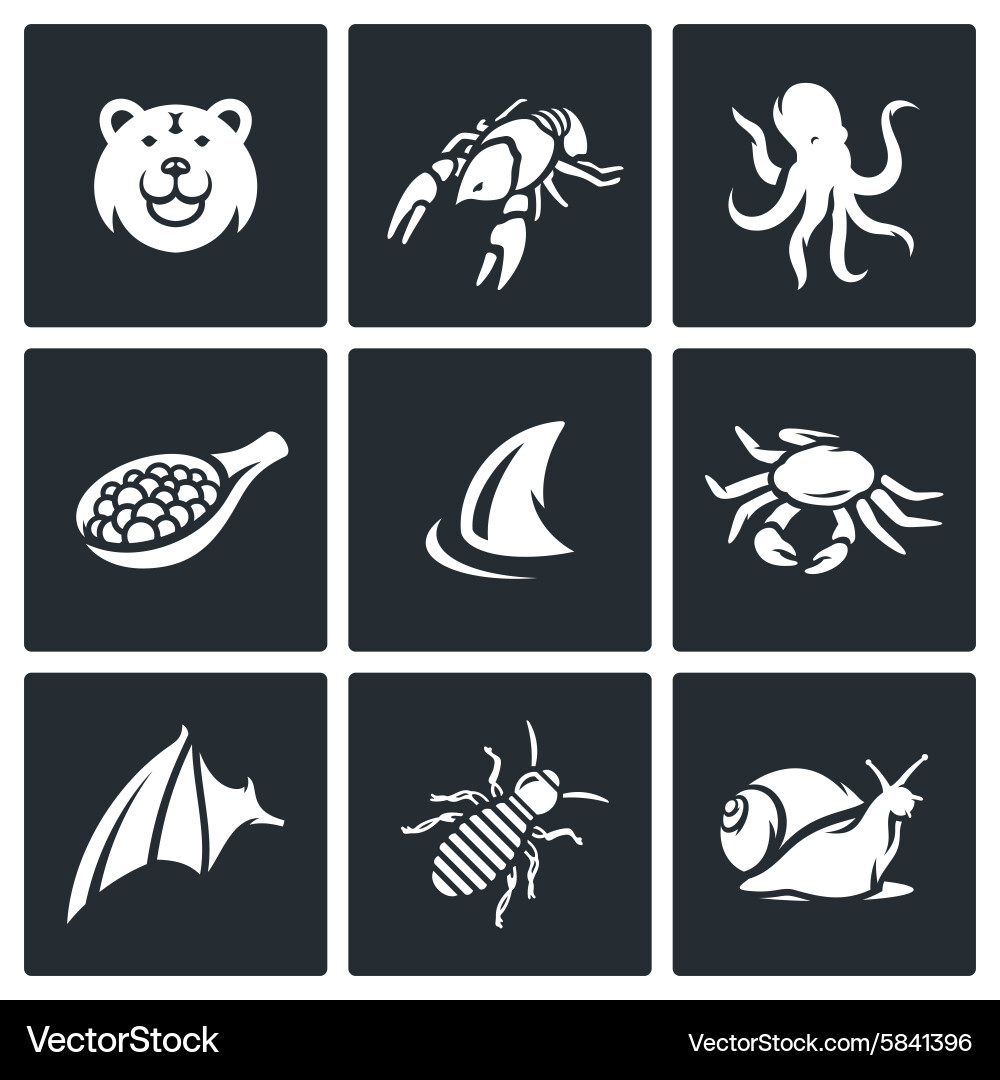 Delicatessen food icons set Royalty Free Vector Image