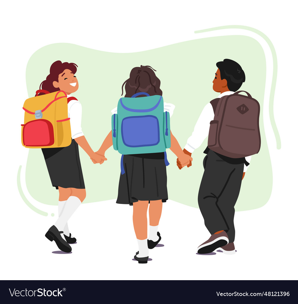 Group of children characters with backpacks Vector Image