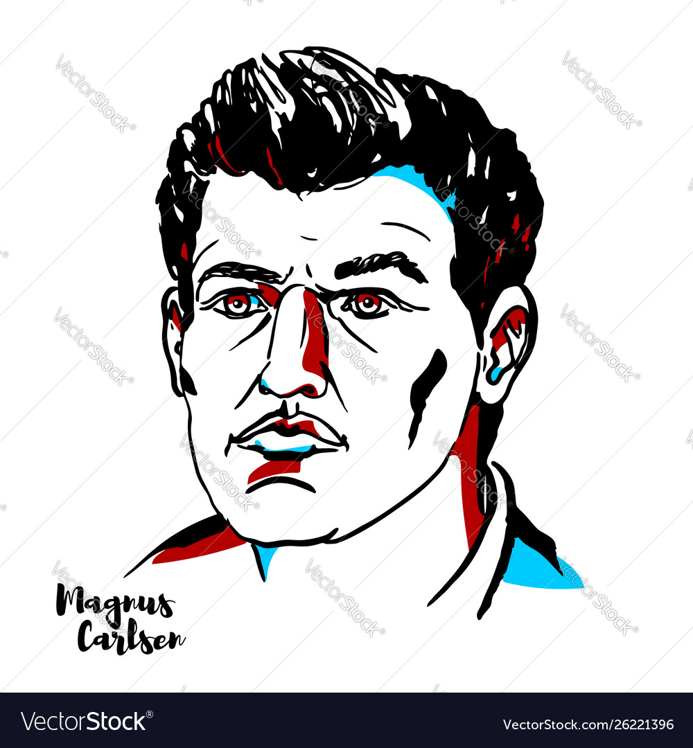 Magnus carlsen portrait Royalty Free Vector Image Magnus carlsen portrait Royalty Free Vector Image