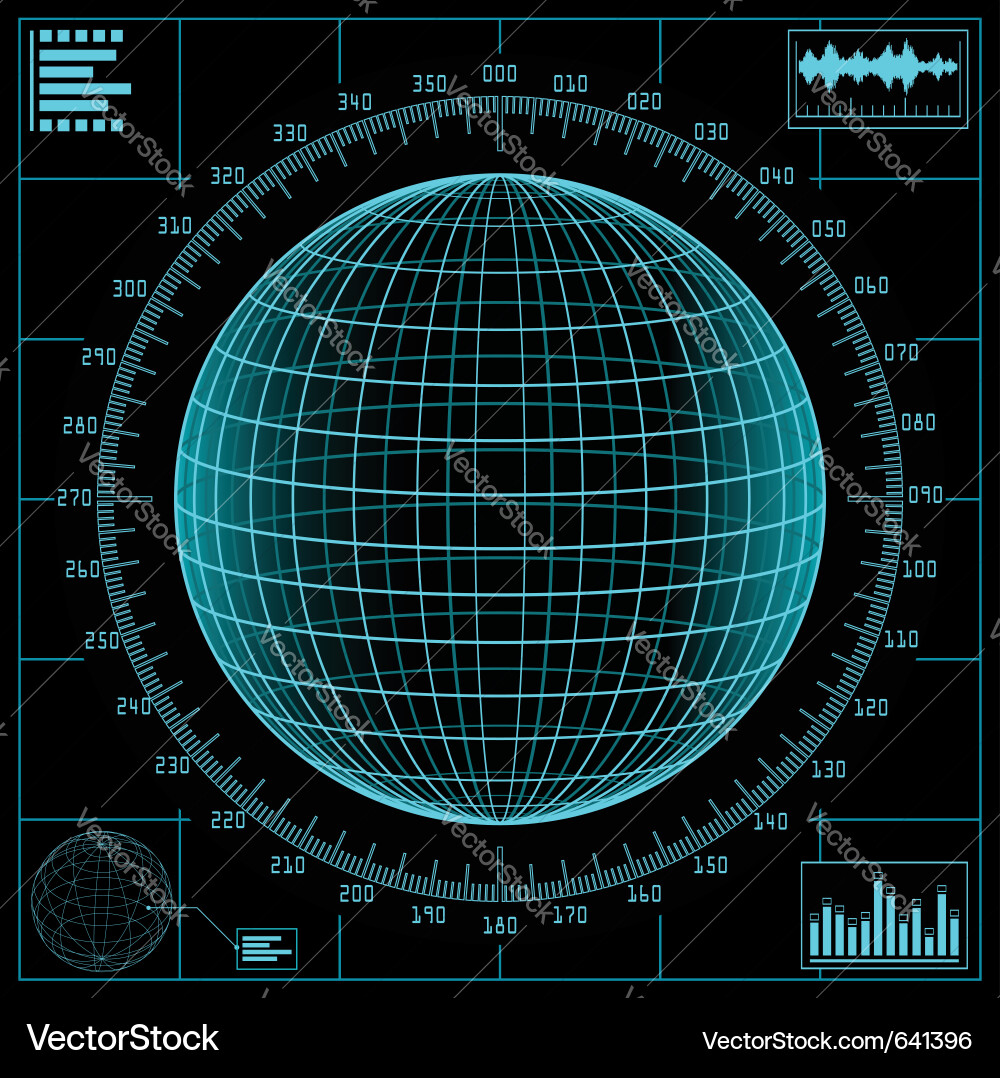 Radar screen digital Royalty Free Vector Image