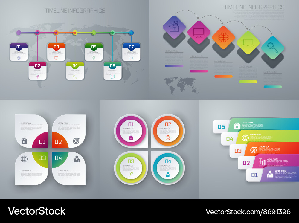 Set with infographics Royalty Free Vector Image