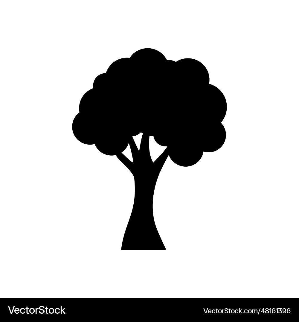 Tree flat style icon Royalty Free Vector Image