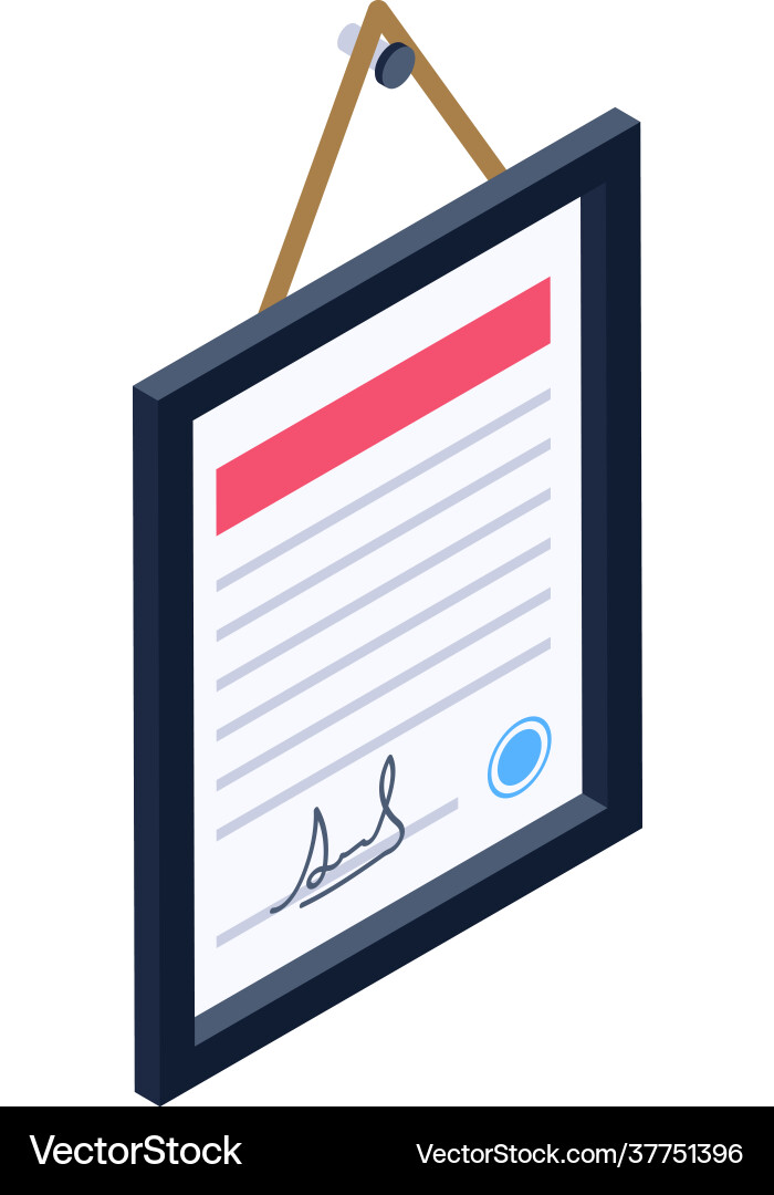Wall certificate Royalty Free Vector Image - VectorStock