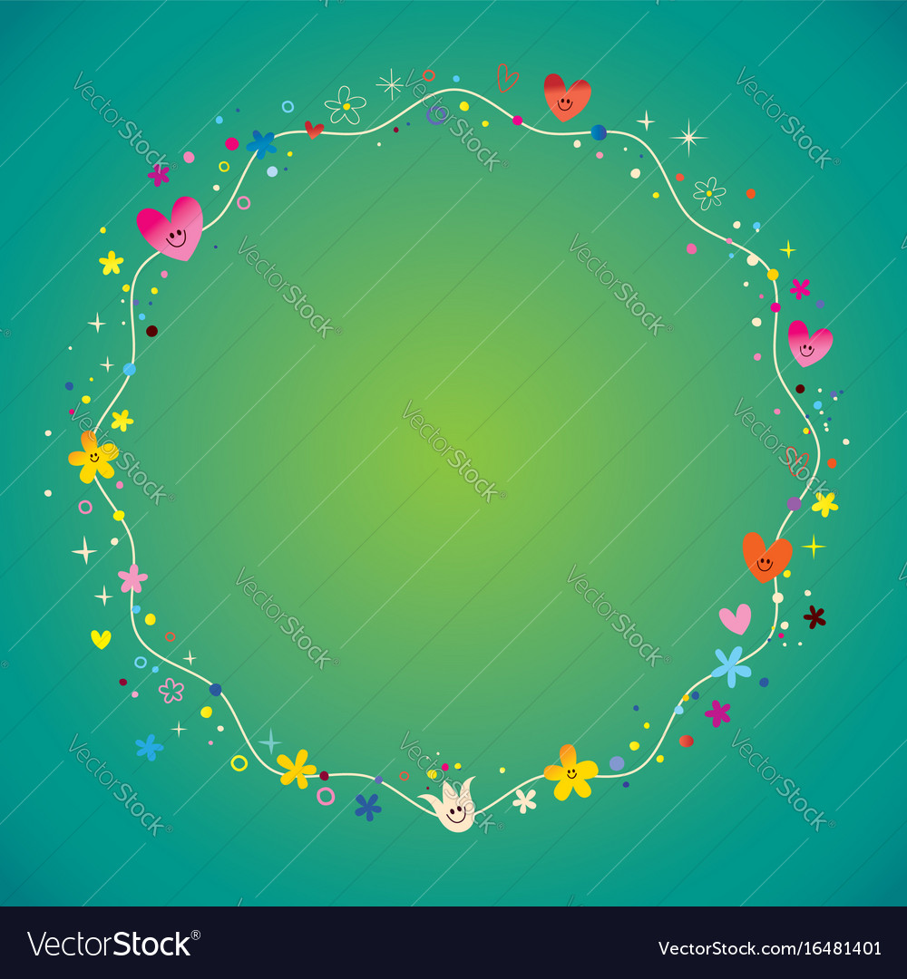 Blank Banner Frame Border With Nature Design Eleme