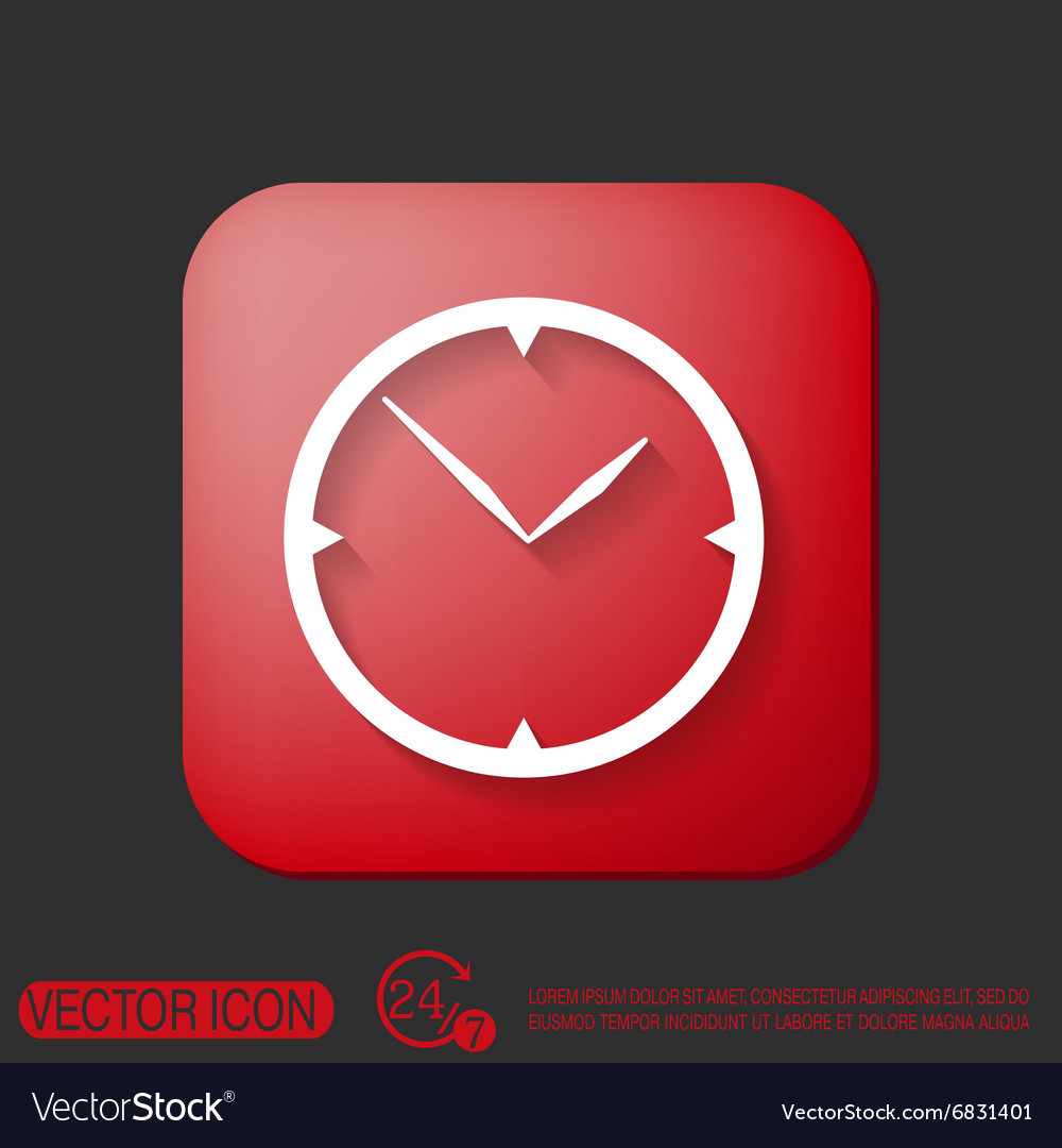 Clock icon watch symbol time Royalty Free Vector Image