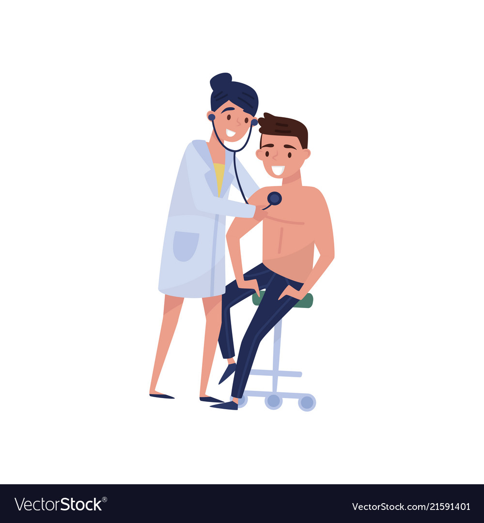 Female Therapist Doctor Examining Male Patient Vector Image