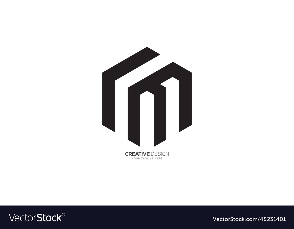 Letter c m or l m modern unique shape creative Vector Image