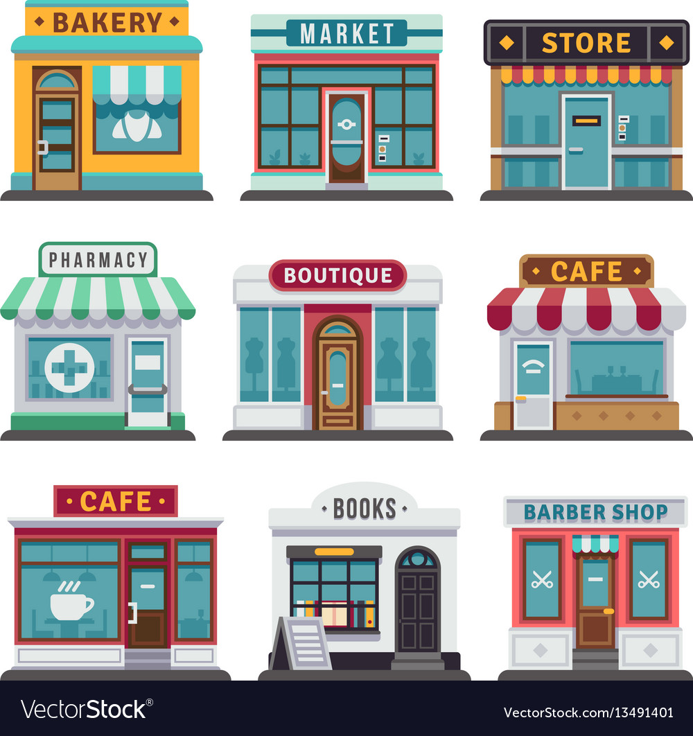 Retail business urban shop store Royalty Free Vector Image