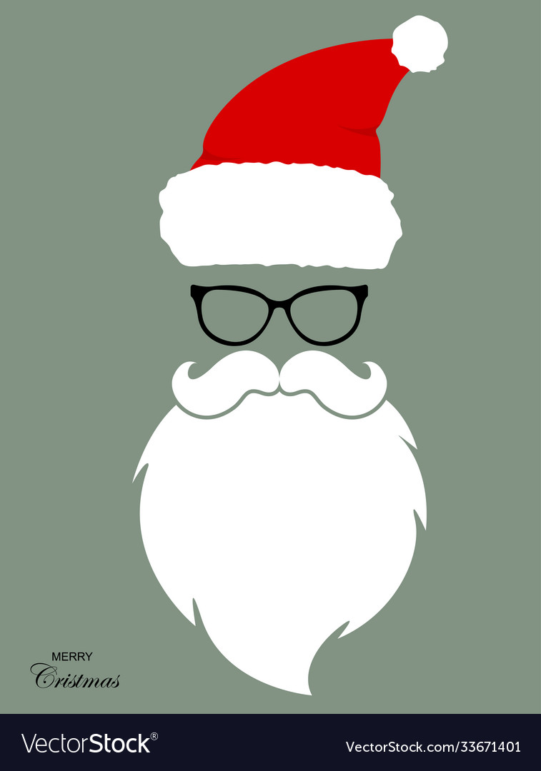 Santa claus hat and beards Royalty Free Vector Image