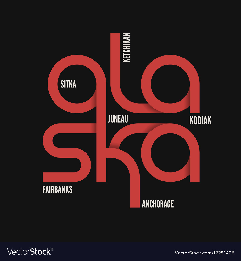 Alaska State T Shirt And Apparel Design Royalty Free Vector