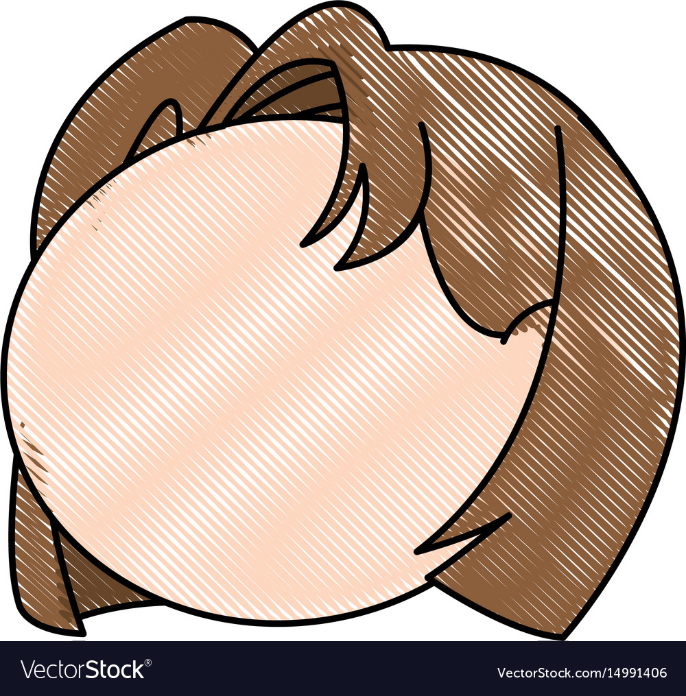 Drawing head girl no face hair style