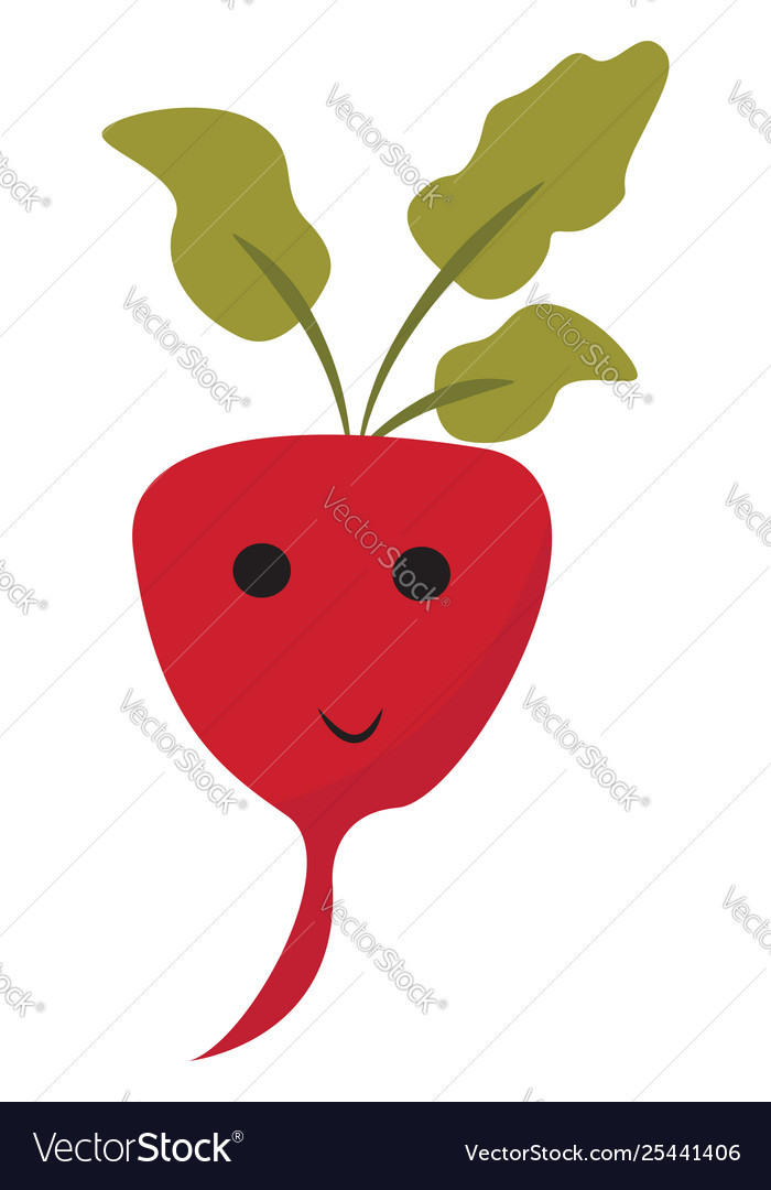 Emoji a smiling radishcartoon radish set Vector Image