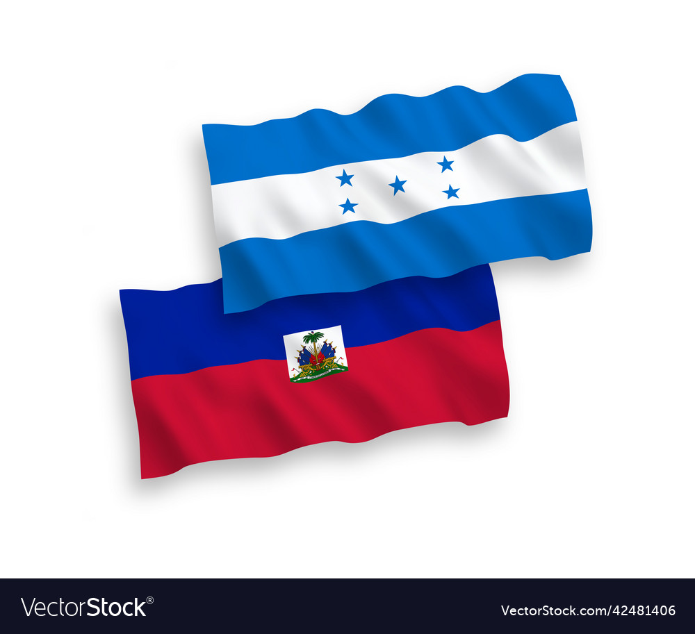 Flags of republic haiti and honduras on a white Vector Image