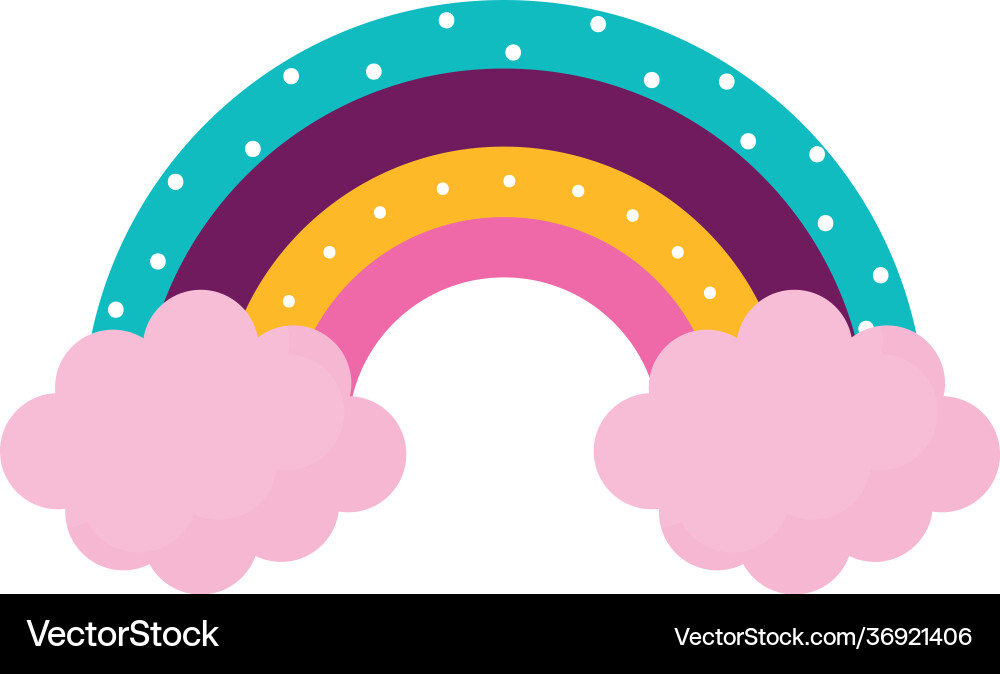 Rainbow and clouds Royalty Free Vector Image - VectorStock