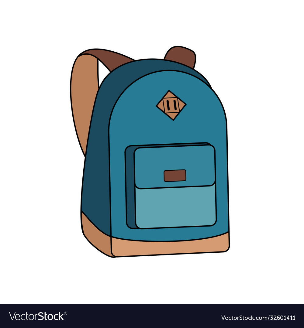 Backpack bag rucksack blue isolated youth Vector Image