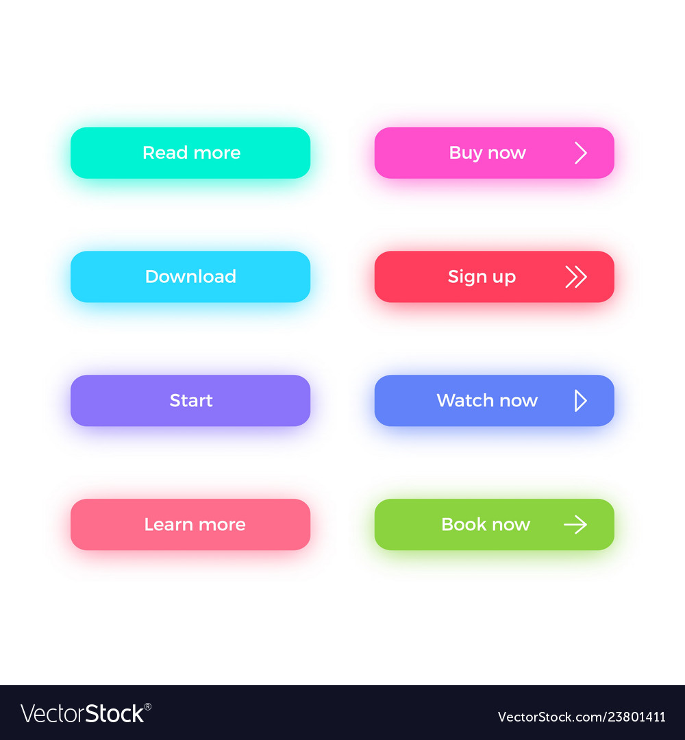 Call to action web buttons with shadows set Vector Image