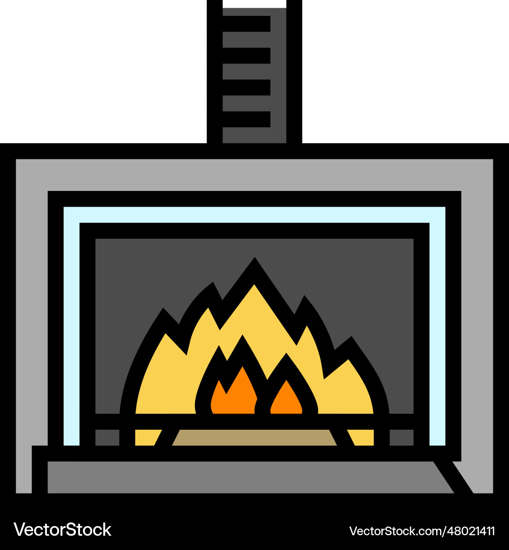 Fireplace gas service color icon Royalty Free Vector Image