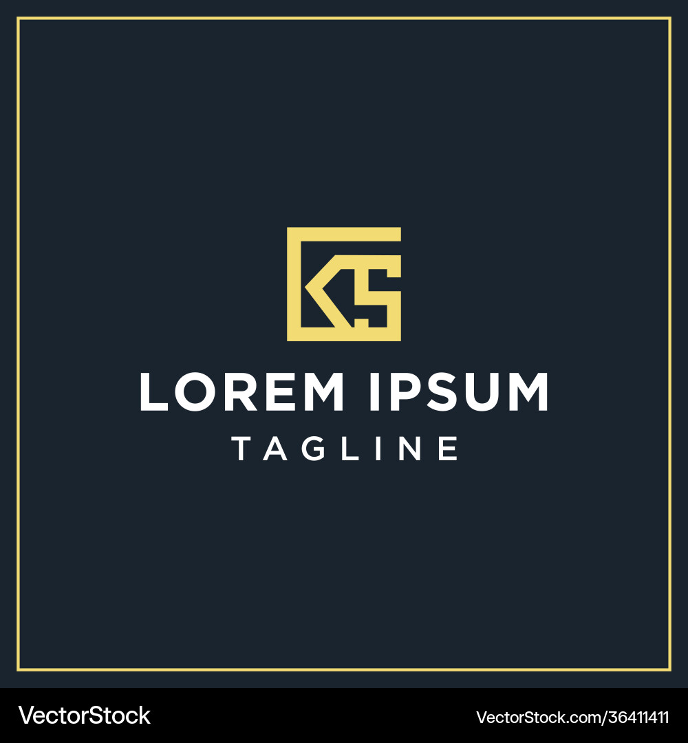Ks or bs square logo Royalty Free Vector Image