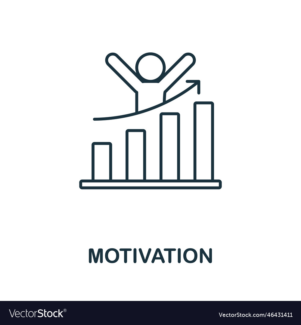 Motivation line icon colored element sign from Vector Image