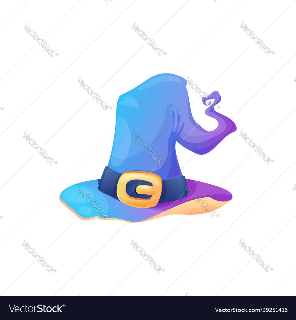 Cartoon witch hat icon blue magician cap Vector Image