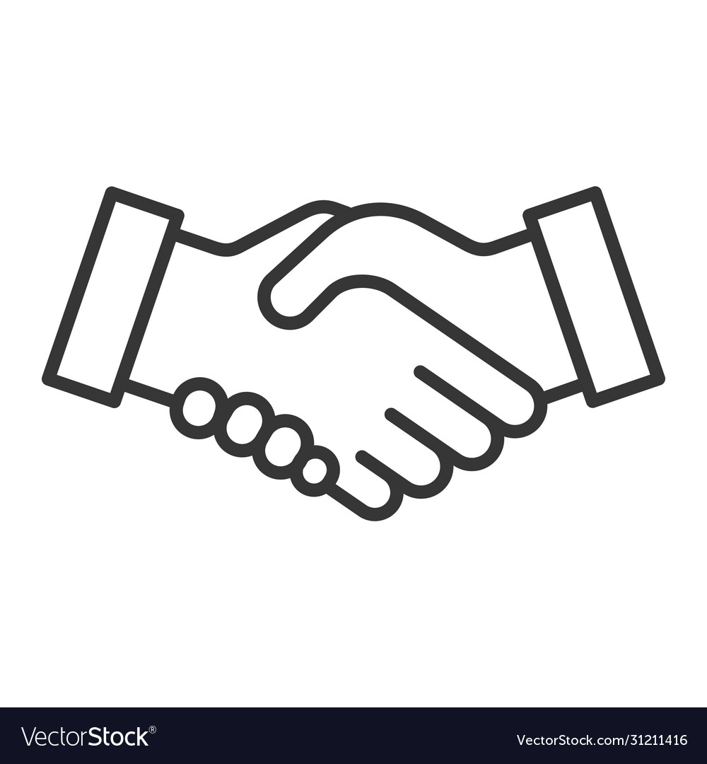 Handshake Icon - Download in Colored Outline Style