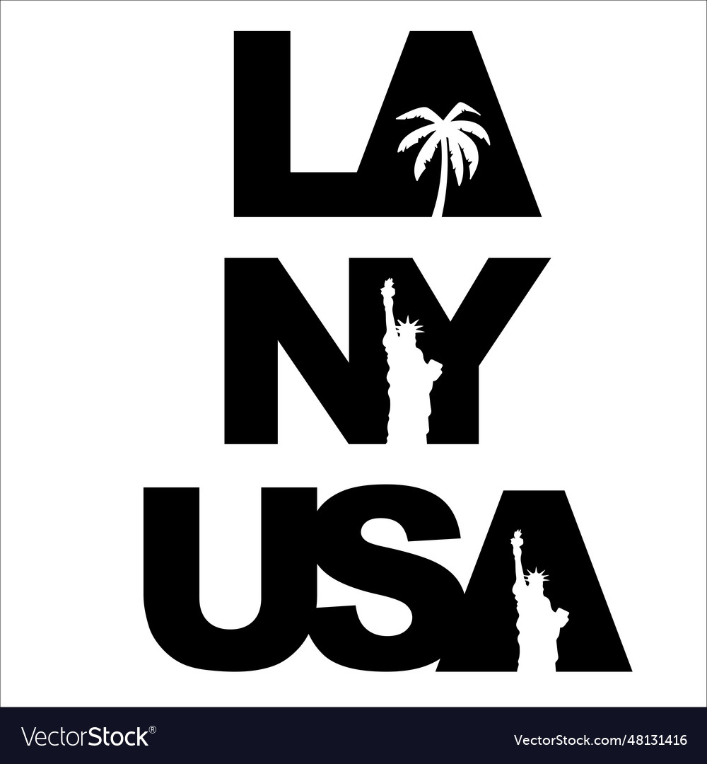 Usa flag and cities abstract black letters Vector Image