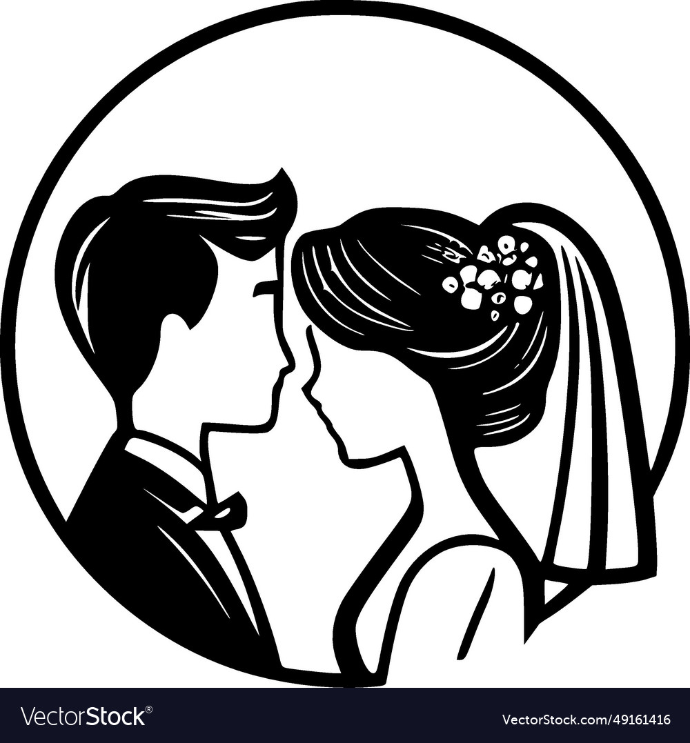 Wedding - minimalist and flat logo Royalty Free Vector Image