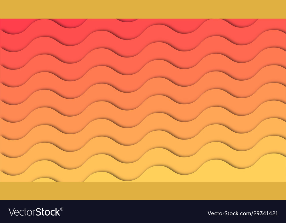 Abstract wave background with paper cut shapes Vector Image