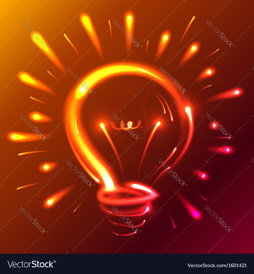 red neon light bulb