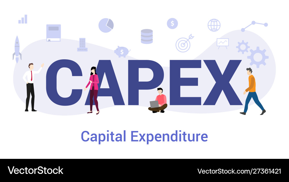 Capex capital expenditure concept with big word Vector Image