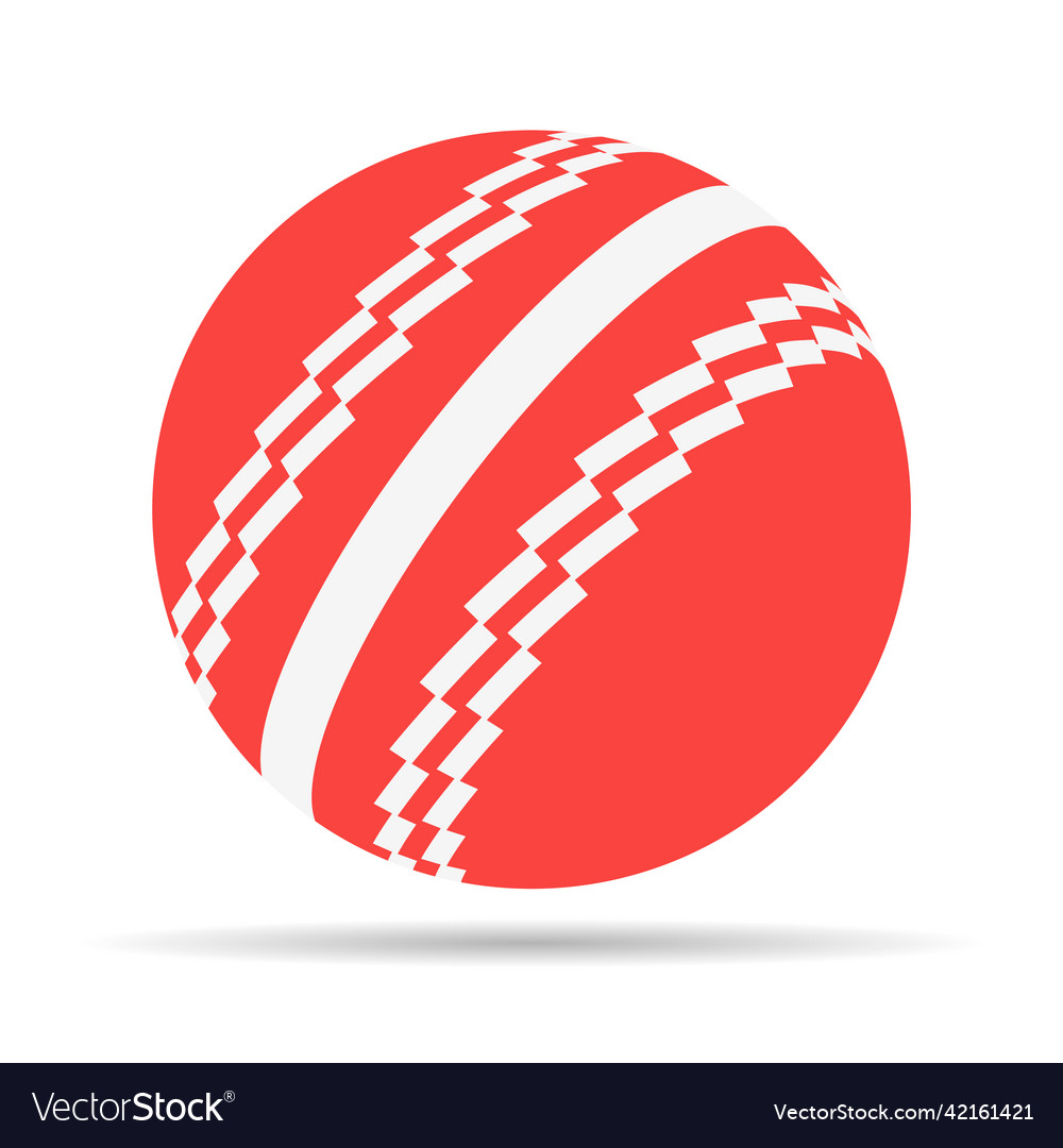 Cricket ball icon with shadow equipment element Vector Image