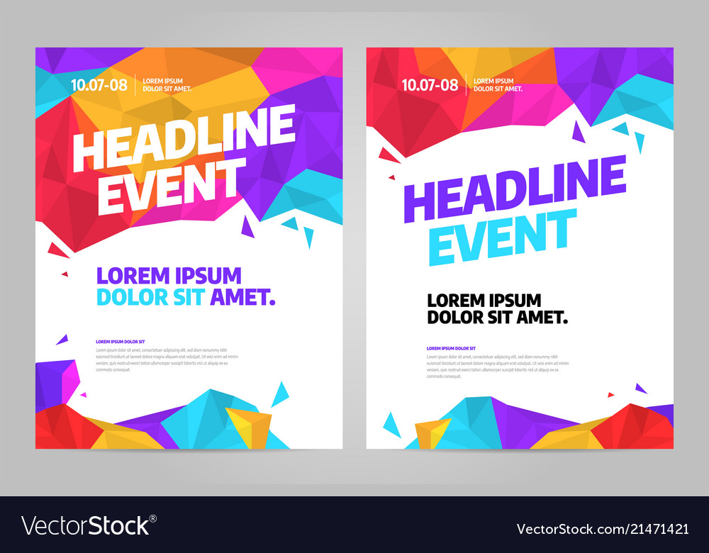 Layout design template for event Royalty Free Vector Image