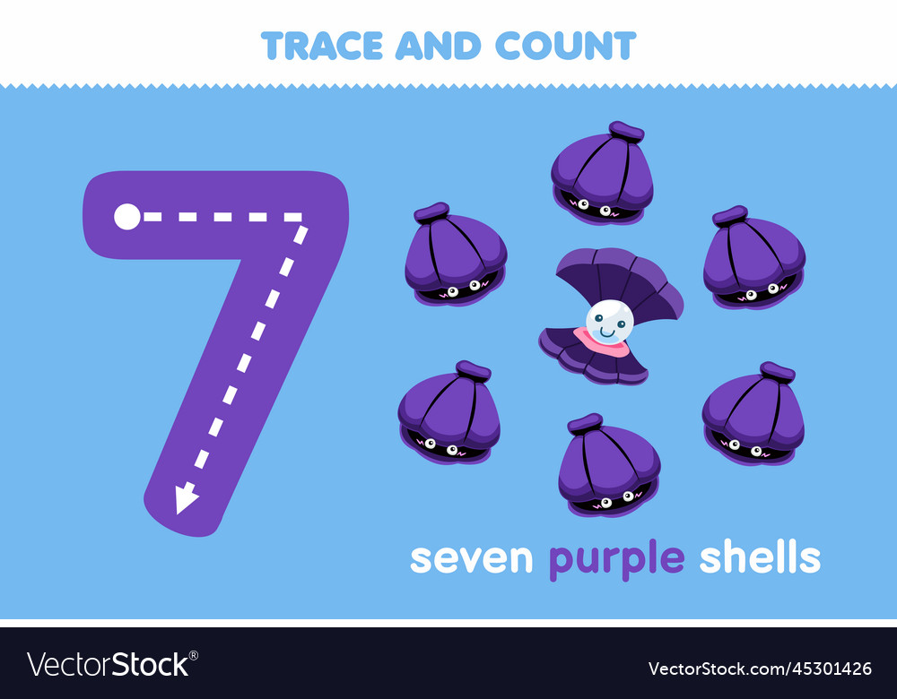 Education game for children fun counting seven Vector Image