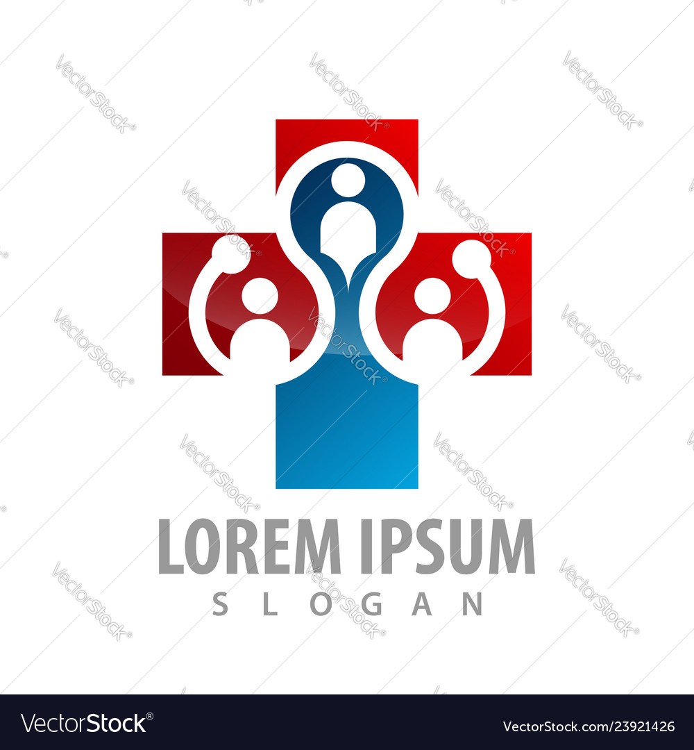 People cross medical logo concept design symbol vector image People cross medical logo concept design symbol