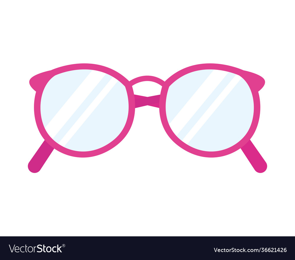 Pink round glasses Royalty Free Vector Image - VectorStock