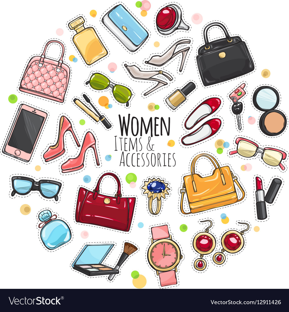 Women Items and Accessories Vector Image