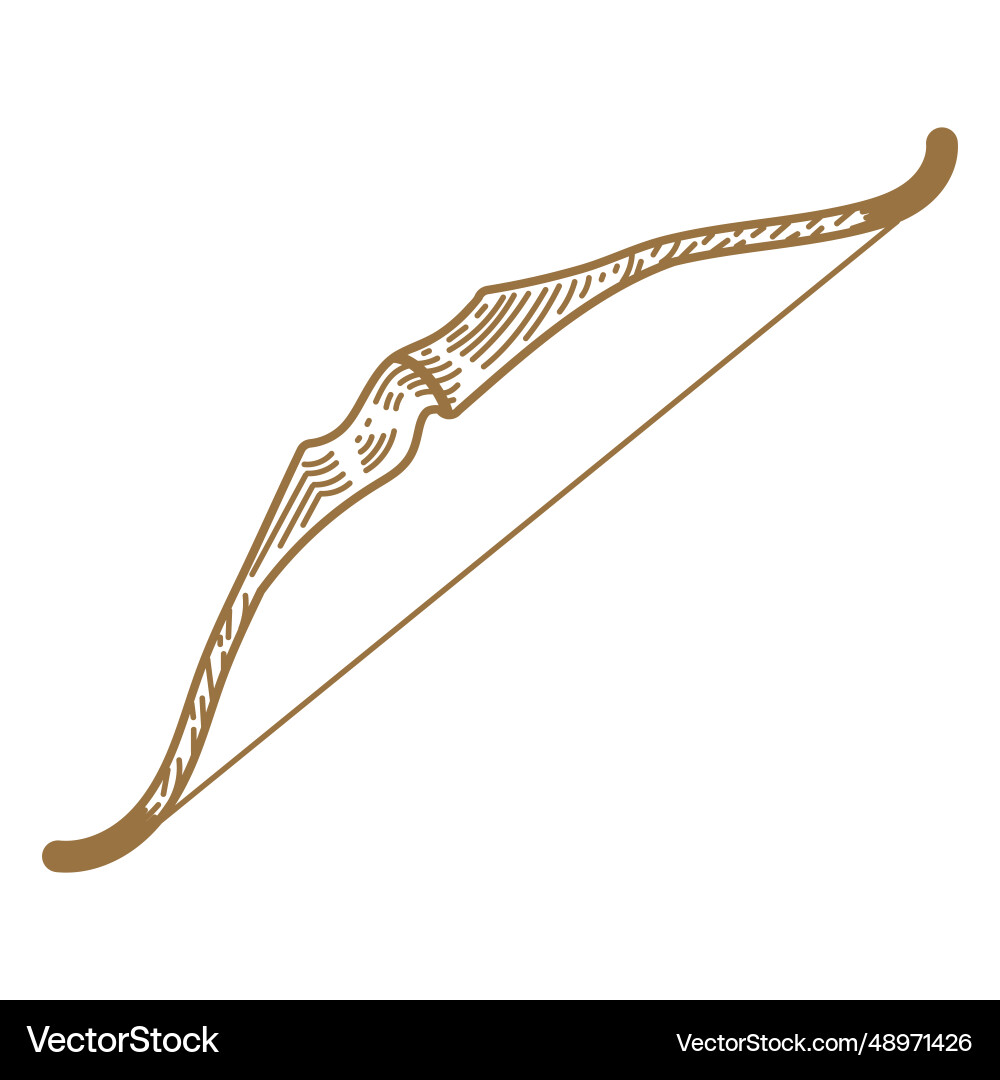 Short bow weapon stroke Royalty Free Vector Image