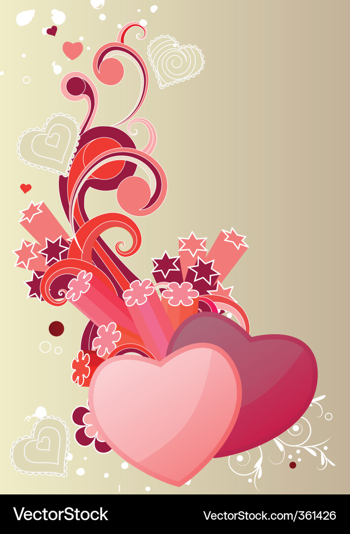 Two hearts Royalty Free Vector Image - VectorStock