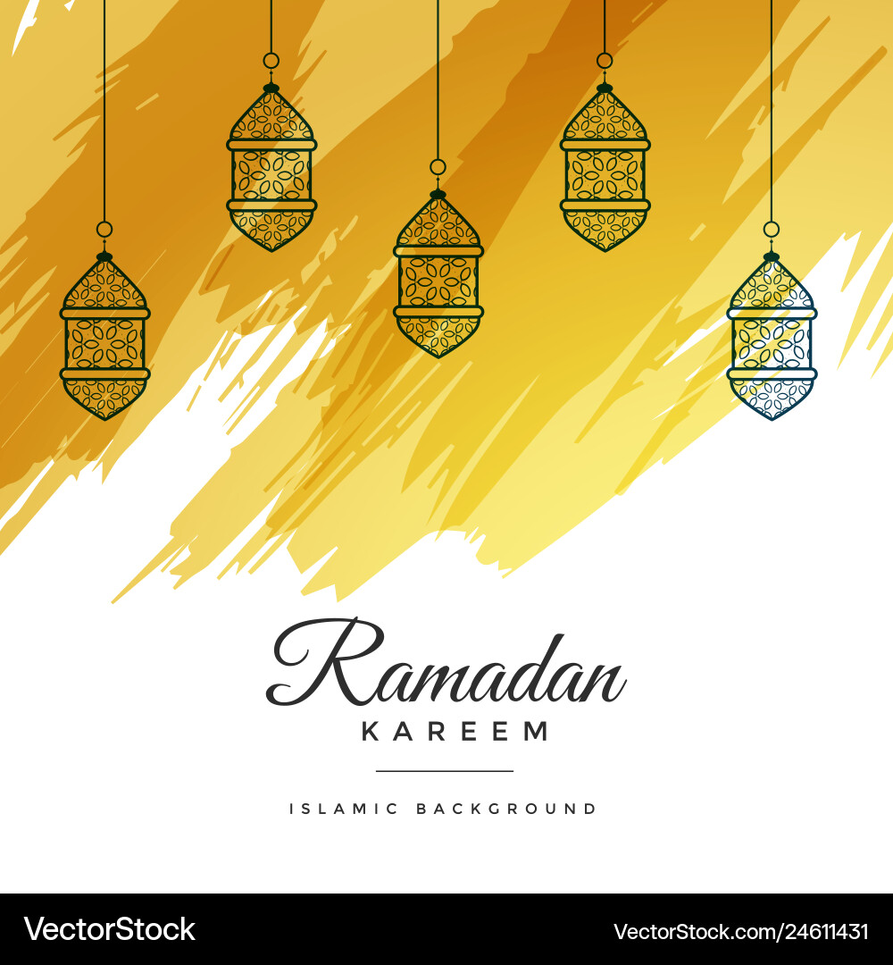 Abstract ramadan kareem watercolor background Vector Image
