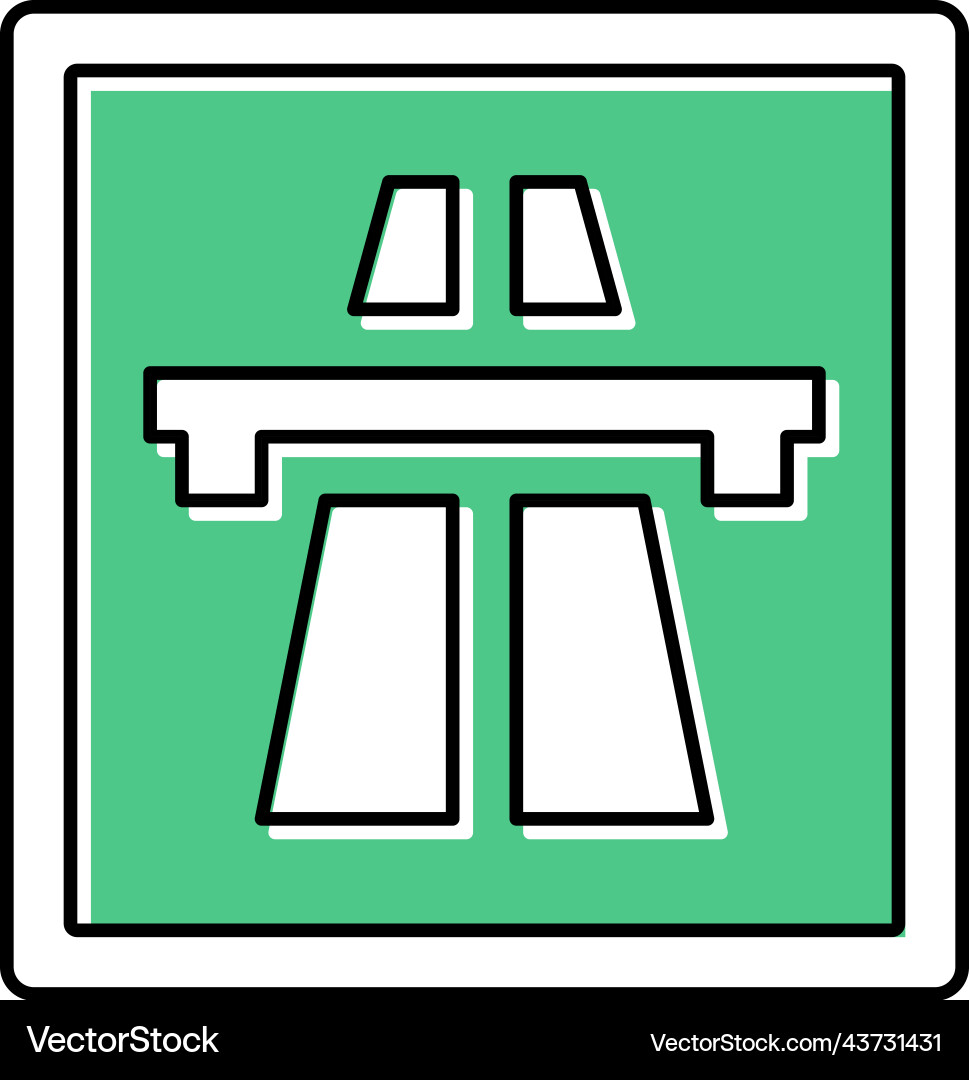 Highway road sign color icon Royalty Free Vector Image