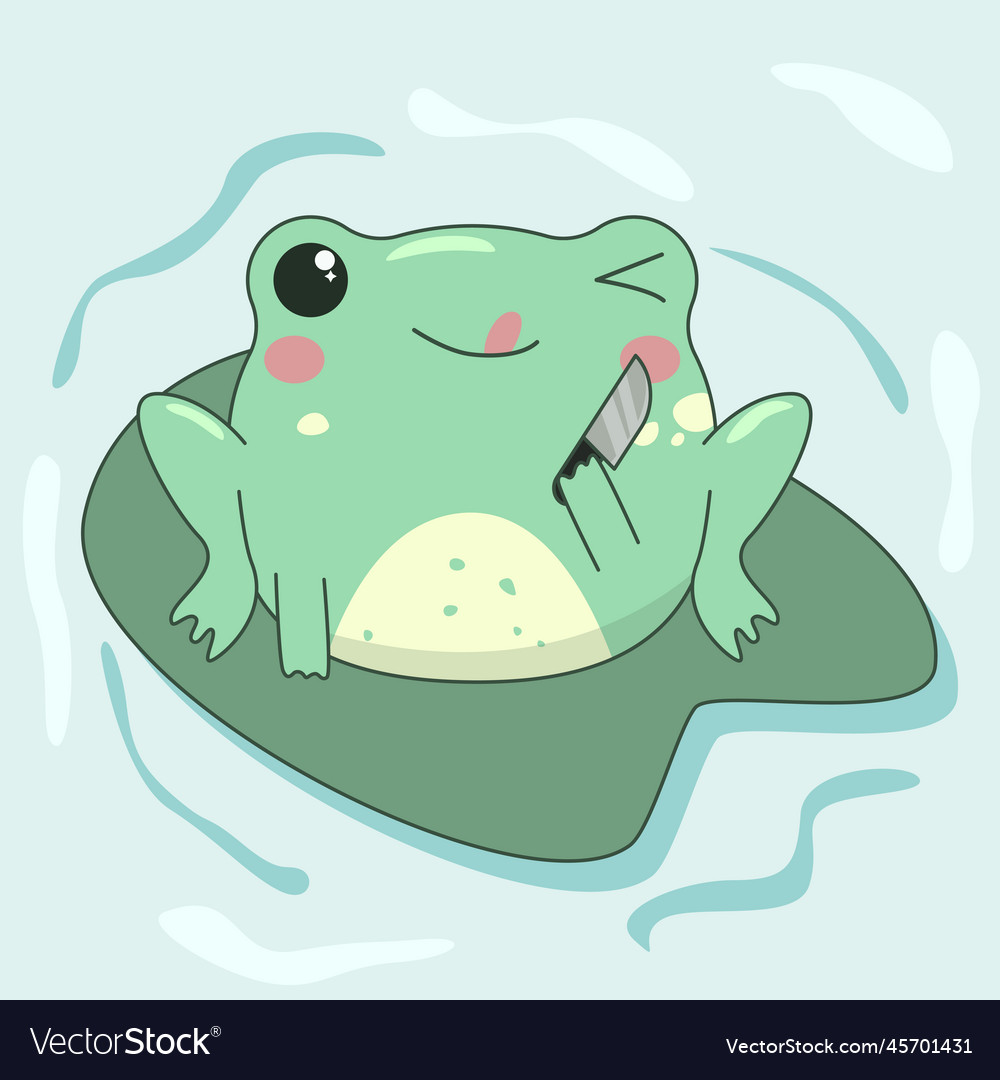 kawaii frog animal icon . colorful design. vector illustration