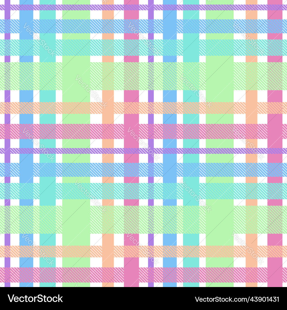 Rainbow gingham plaid seamless pattern Royalty Free Vector