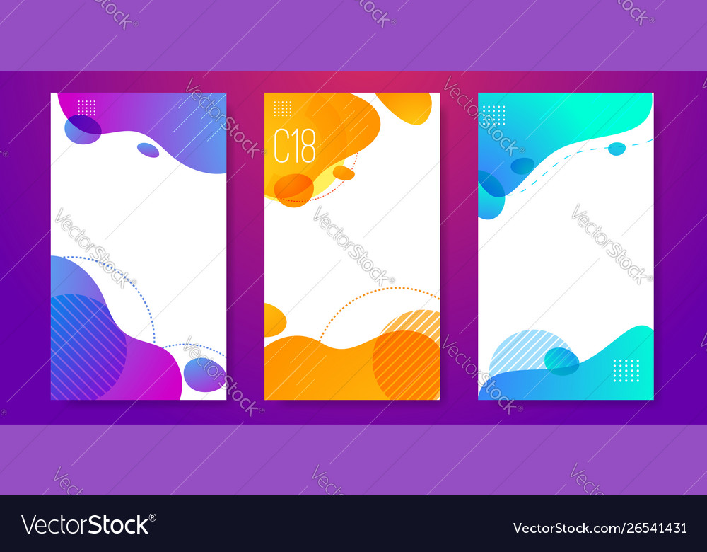 Set abstract liquid banner template for web vector image Set abstract liquid banner template for web