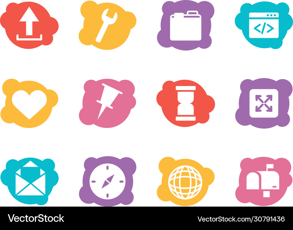 Bundle user interface set icons Royalty Free Vector Image