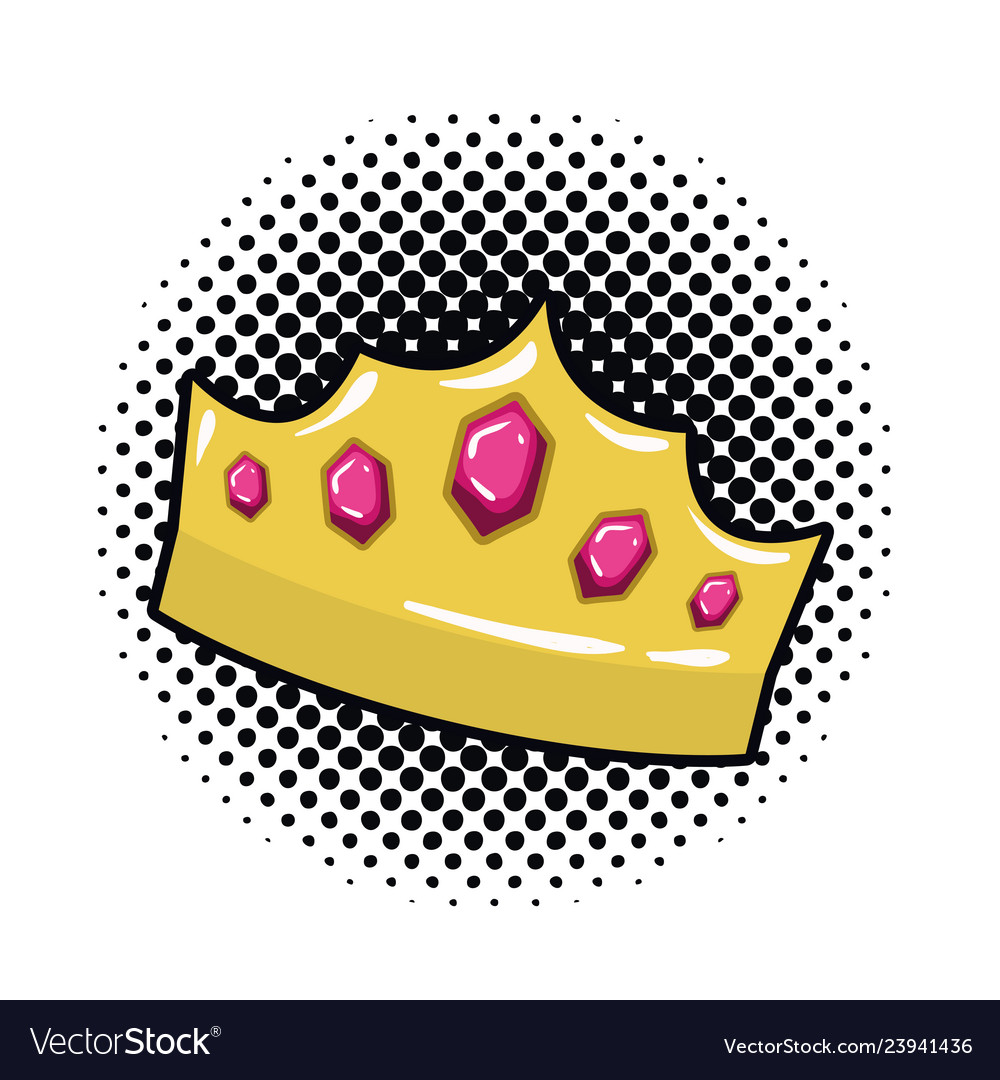 golden-crown-pop-art-icon-royalty-free-vector-image
